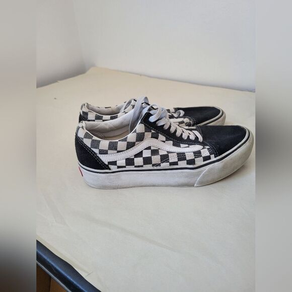 Vans Old Skool Checkerboard Sneakers Low Top Unisex Mens 7 Womens 8.5 Grunge - Picture 4 of 9